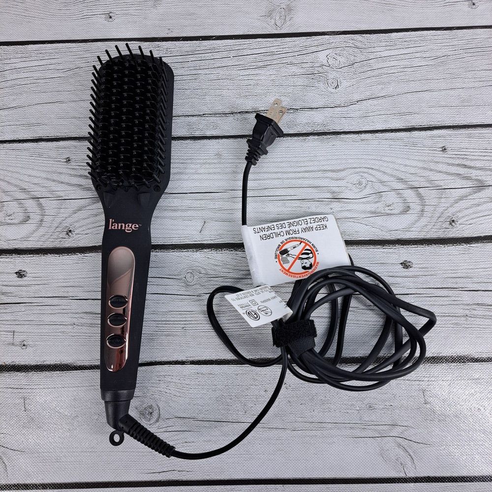 Lange Le Vite Ceramic Straightening Brush HT018Y Adjustable Temperature Black